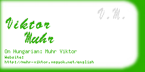 viktor muhr business card